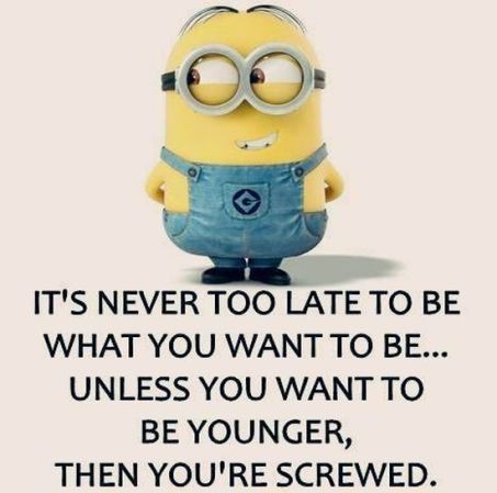 minion. never to late